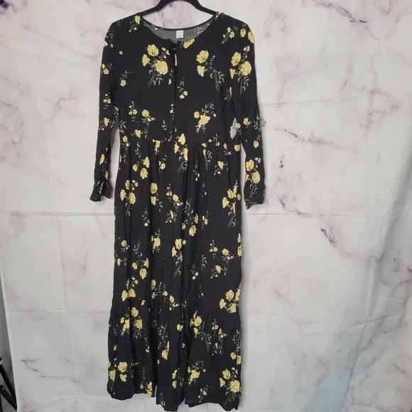 knee length dresses for ladies Old Fashioned Vintage Maxi Dress with Long Sleeves main image 0